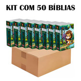 Kit 50 Bíblias Leão Infantil - Edição De Promessas 13x9 cm